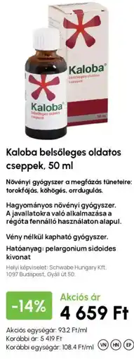 Alma Gyógyszertárak Kaloba belsőleges oldatos csepp ajánlat