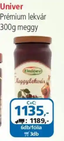 ÁRKLUB Univer meggylekvár ajánlat