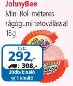 ÁRKLUB Johnnybee mini roll méteres rágógumi tetoválással ajánlat