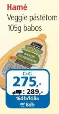ÁRKLUB Hamé veggie pástétom ajánlat