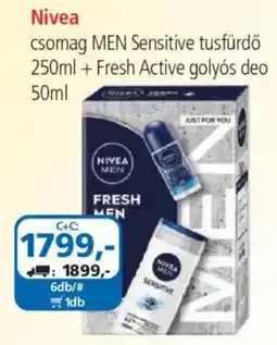 ÁRKLUB Nivea csomag men sensitive tusfürdő ajánlat
