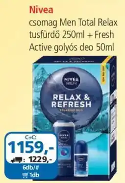 ÁRKLUB Nivea csomag men total relax tusfürdő ajánlat