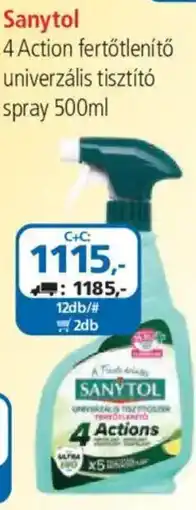 ÁRKLUB Sanytol 4 action fertoltenito univerzalis tisztito spray ajánlat