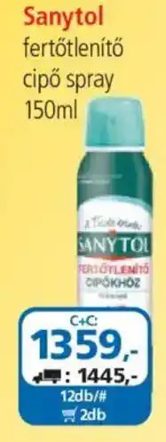 ÁRKLUB Sanytol fertőtlenítő cipő spray ajánlat