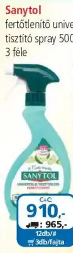 ÁRKLUB Sanytol fertőtlenítő tisztító spray ajánlat