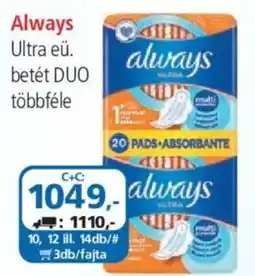 ÁRKLUB Always ultra eü. betét DUO ajánlat