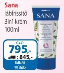 ÁRKLUB Sana lábfrissítő 3in1 krém ajánlat