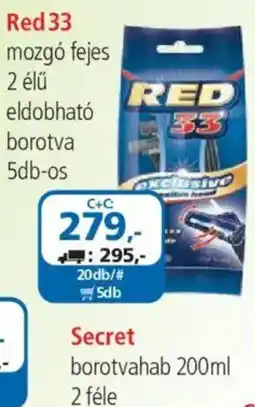 ÁRKLUB Red 33 mozzgó fejes borotva ajánlat