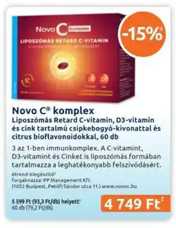 Benu Gyógyszertárak Novo C komplex ajánlat