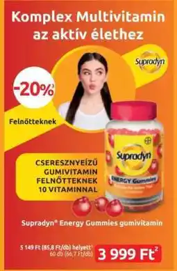 Benu Gyógyszertárak Supradyn Energy Gummies gumivitamin ajánlat