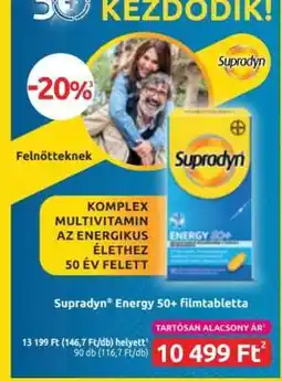 Benu Gyógyszertárak Supradyn Energy 50+ filmtabletta ajánlat