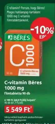 Benu Gyógyszertárak C-vitamin Béres 1000 mg ajánlat