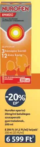 Benu Gyógyszertárak Nurofen eperízű ajánlat