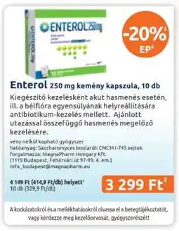 Benu Gyógyszertárak Enterol ajánlat