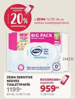 Rossmann ZEWA SENSITIVE NEDVES TOALETTPAPÍR ajánlat