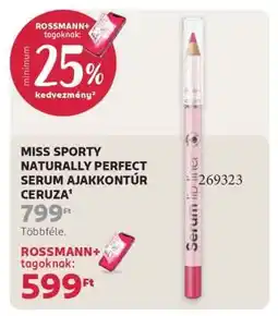 Rossmann MISS SPORTY NATURALLY PERFECT SERUM AJAKKONTÚR CERUZA ajánlat