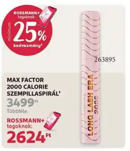 Rossmann MAX FACTOR 2000 CALORIE SZEMPILLASPIRÁL ajánlat