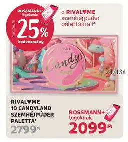 Rossmann RIVALME 10 CANDYLAND SZEMHÉJPÚDER PALETTA ajánlat