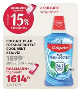 Rossmann COLGATE PLAX FRESH&PROTECT COOL MINT SZÁJVÍZ ajánlat