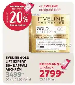 Rossmann EVELINE GOLD LIFT EXPERT 60+ NAPPALI ARCKRÉM ajánlat