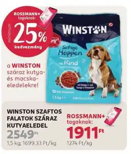 Rossmann WINSTON SZAFTOS FALATOK SZÁRAZ KUTYAELEDEL ajánlat