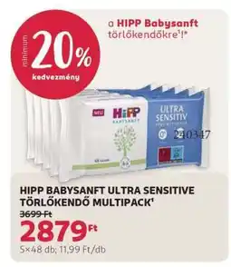 Rossmann HIPP BABYSANFT ULTRA SENSITIVE TÖRLŐKENDŐ MULTIPACK ajánlat
