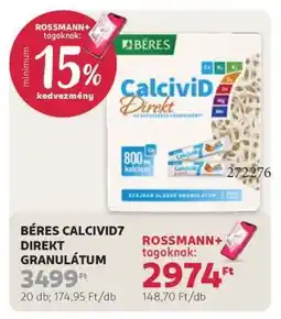 Rossmann BÉRES CALCIVID7 DIREKT GRANULÁTUM ajánlat
