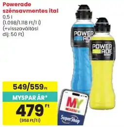 Spar Powerade szénsavmentes ital ajánlat