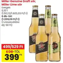 Spar Miller genuine draft sor ajánlat