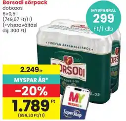 Spar Borsodi sör ajánlat
