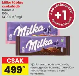 Spar Milka táblás csokoládé ajánlat