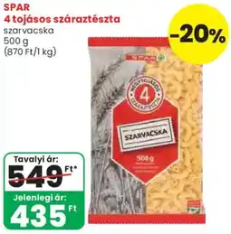 Spar spar 4 tojásos száraztészta ajánlat