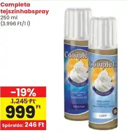 Spar Completa tejszínhabspray ajánlat