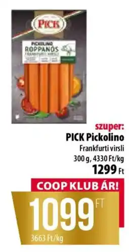 Coop Pick pickolino frankfurti virsli ajánlat