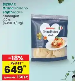 Spar Despar grana padano sajtforgács ajánlat