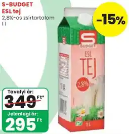 Spar S budget esl tej ajánlat