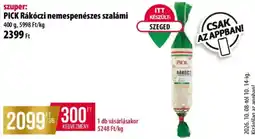 Coop Pick rakoczi nemespeneszes szalami ajánlat