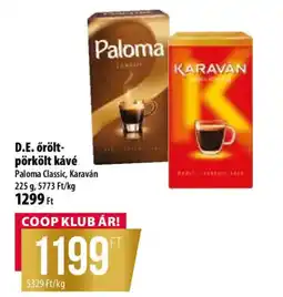 Coop Paloma karaván d.e. őrült-pörkölt kávé ajánlat