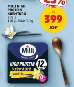 PENNY Milli high protein krémtúró vaníliás ajánlat