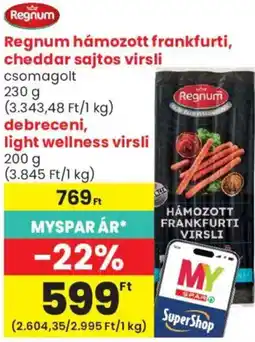 Spar Market Regnum hámozott frankfurti virsli ajánlat