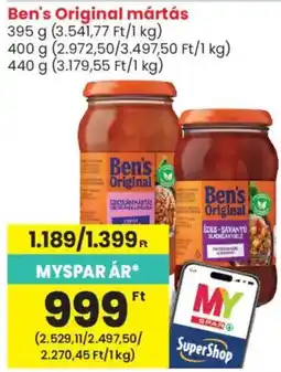 Spar Market Ben's Original mártás ajánlat