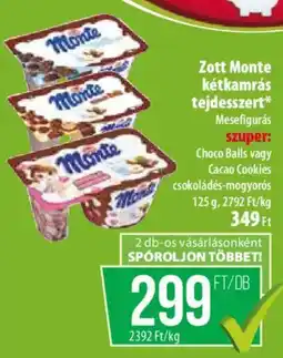 Coop Zott Monte kétкамрás tejdesszert ajánlat
