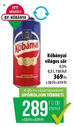 Coop Kőbányai világos sör ajánlat