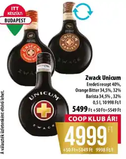 Coop Zwack Unicum ajánlat