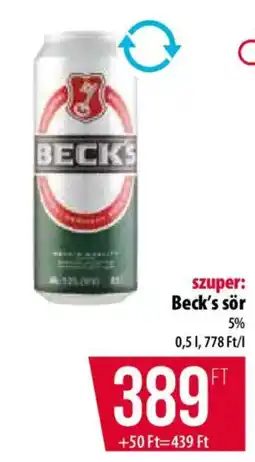 Coop Beck's sör ajánlat