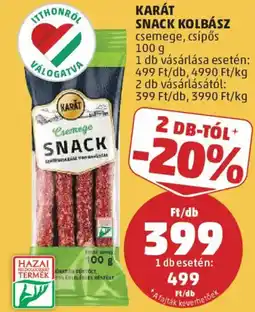 PENNY Karát snack kolbász ajánlat