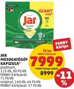 PENNY Jar mosogatógép kapszula* ajánlat