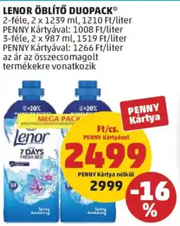PENNY Lenor öblítő duopack ajánlat