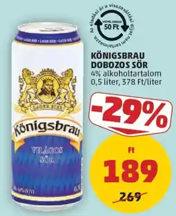 PENNY Königsbrau dobozos sör ajánlat