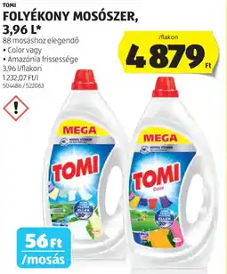 ALDI Tomi folyékony mosószer ajánlat